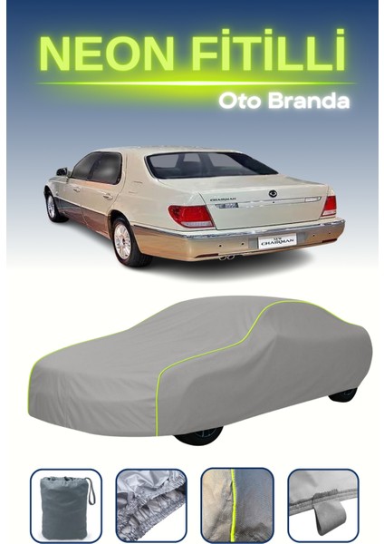 Gri [ssangyong Chairman 2004 - 2007] Uyumlu Neon Fitilli Araba Brandası, Su ve Toz Geçirmez
