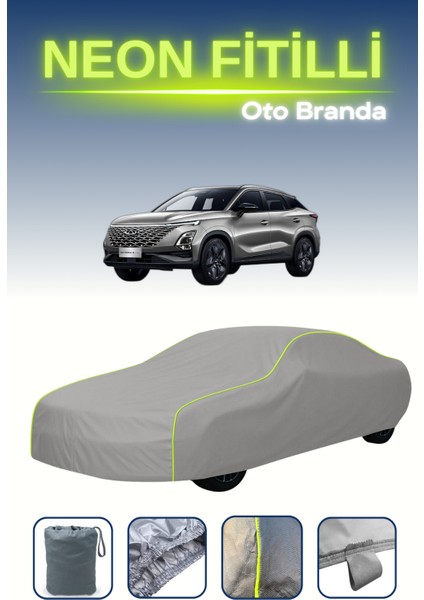 Gri [chery Omoda 5 Pro] Uyumlu Neon Fitilli Araba Brandası, Su ve Toz Geçirmez