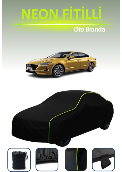 Siyah [hyundai Sonata 2019 - 2021] Uyumlu Neon Fitilli Araba Brandası, Su ve Toz Geçirmez