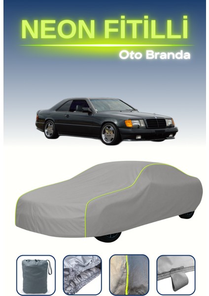 Gri [mercedes-Benz C124] Uyumlu Neon Fitilli Araba Brandası, Su ve Toz Geçirmez