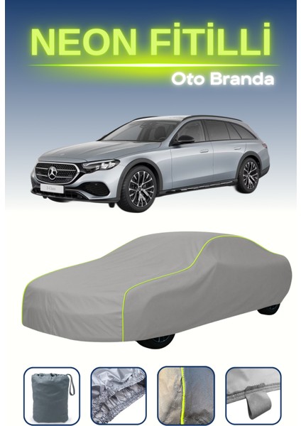 Gri [mercedes-Benz E-Class All-Terrain] Uyumlu Neon Fitilli Araba Brandası, Su ve Toz Geçirmez