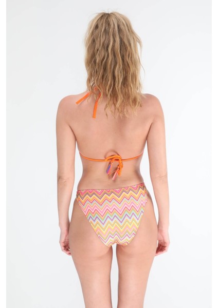 Narince Kadın Bikini Altı Turuncu Zigzag Desenli Hızlı Kuruyan Bikini Alt fiyatları