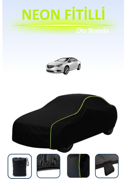 Siyah [opel Cascada 2013 - 2021] Uyumlu Neon Fitilli Araba Brandası, Su ve Toz Geçirmez