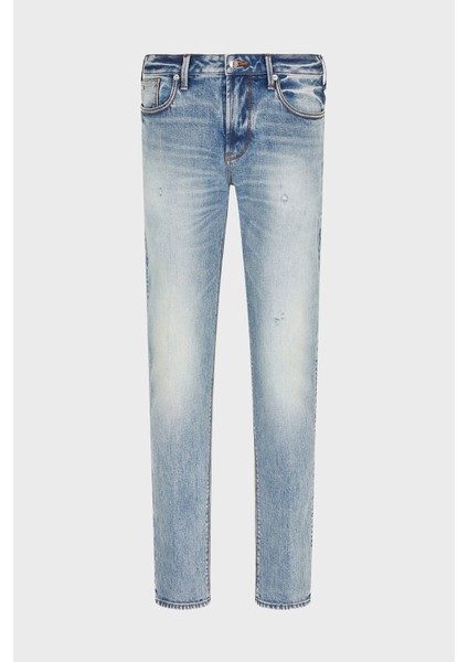 Streç Pamuklu Slim Fit Düşük Bel Dar Paça Jeans Erkek Kot Pantolon EM000121 AF17485 MB002