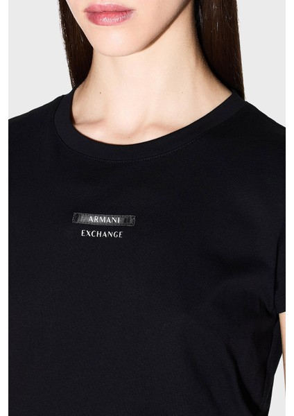 Logolu Pamuklu Slim Fit Bisiklet Yaka T Shirt Bayan T Shirt XW001369 AF10356 UC001 fırsatları