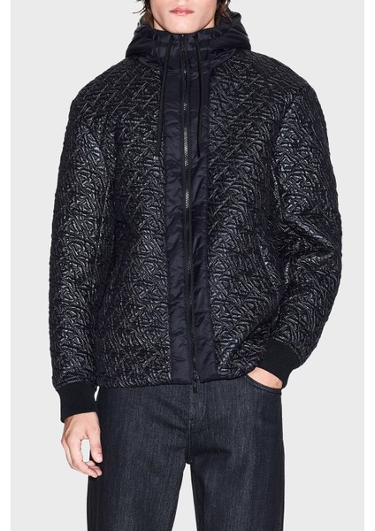 4g Kabartmalı Logolu Regular Fit Kapüşonlu Mont Erkek Mont XM001093 AF16589 FC196