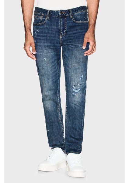 Streç Pamuklu Slim Fit Düşük Bel Dar Paça Jeans Erkek Kot Pantolon XM000070 AF17012 MB001