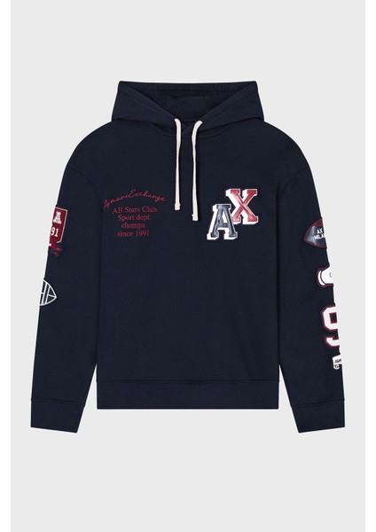 Logolu Streç Pamuklu Regular Fit Kapüşonlu Yaka Sweat Erkek Sweat XM000749 AF12656 UB101 indirimleri