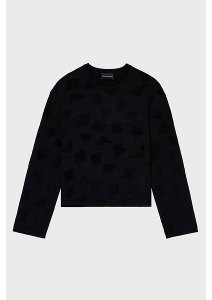 Jakarlı Regular Fit Bisiklet Yaka Şönil Kazak Bayan Kazak EW002761 AF19924 FC008 indirimleri