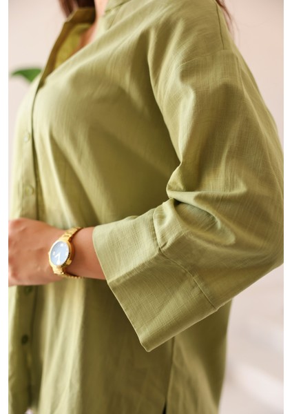 Kadın Yeşil Rahat Kesim Düğmeli Kadın Gömlek/kimono – Hafif Kumaş, Şık ve Günlük – Kadın Gömlek fırsatları