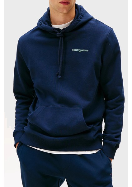 Logo Baskılı Pamuklu Regular Fit Kapüşonlu Sweat Erkek Sweat DM0DM22112 C1G