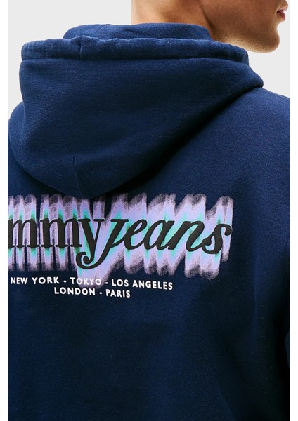 Logo Baskılı Pamuklu Regular Fit Kapüşonlu Sweat Erkek Sweat DM0DM22112 C1G fırsatları