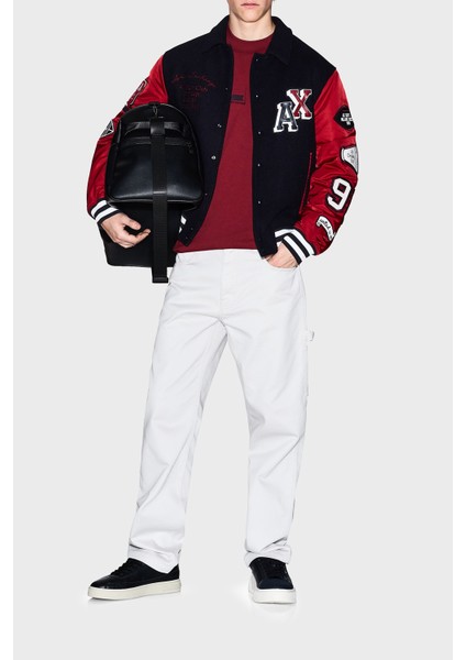 Logolu Işleme Detaylı Yün Karışımlı Relaxed Fit Bomber Ceket Erkek Ceket XM001106 AF16601 MB164 fiyatları