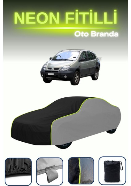 Gri-Siyah-Gri [renault Scenic Rx4 2000 - 2003] Uyumlu Neon Fitilli Araba Brandası