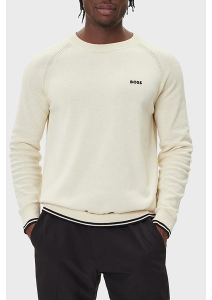 Pamuk Karışımlı Regular Fit Bisiklet Yaka Logolu Kazak Erkek Kazak 50541938 131