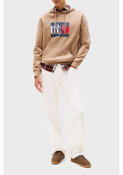 Logolu % 100 Pamuk Regular Fit Kapüşonlu Sweat Erkek Sweat DM0DM22092 Afe fiyatları