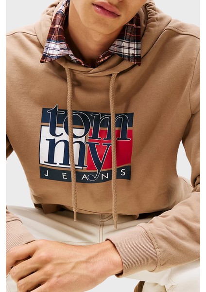 Logolu % 100 Pamuk Regular Fit Kapüşonlu Sweat Erkek Sweat DM0DM22092 Afe fırsatları