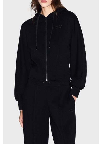 Logolu Regular Fit Kapüşonlu Fermuarlı Sweat Bayan Sweat XW000802 AF16111 UC001