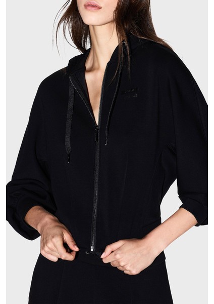 Logolu Regular Fit Kapüşonlu Fermuarlı Sweat Bayan Sweat XW000802 AF16111 UC001 fırsatları