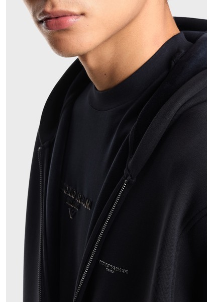 Logolu Streç Pamuklu Regular Fit Kapüşonlu Sweat Erkek Sweat EM002866 AF17547 UB118 fırsatları