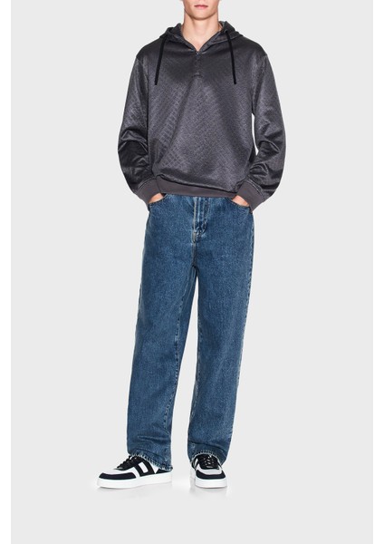 Pamuk Karışımlı Regular Fit Yarım Fermuarlı Kapüşonlu Sweat Erkek Sweat XM001355 AF16259 F8039 fiyatları