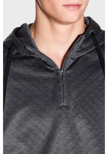 Pamuk Karışımlı Regular Fit Yarım Fermuarlı Kapüşonlu Sweat Erkek Sweat XM001355 AF16259 F8039 fırsatları