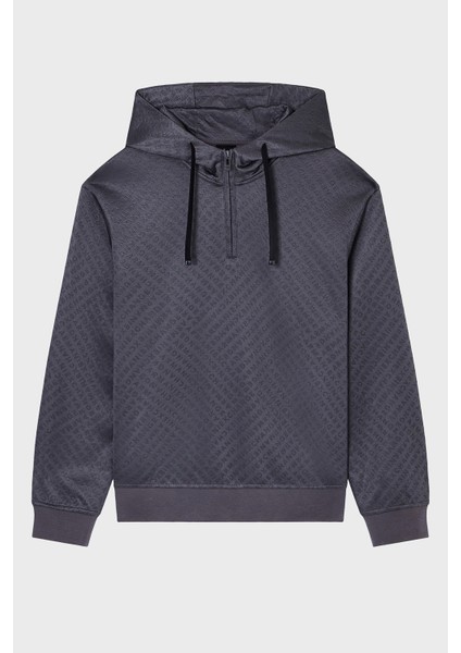 Pamuk Karışımlı Regular Fit Yarım Fermuarlı Kapüşonlu Sweat Erkek Sweat XM001355 AF16259 F8039 indirimleri