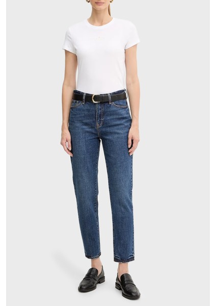 Logolu Pamuklu Slim Fit Bisiklet Yaka T Shirt Bayan T Shirt XW001369 AF10356 U0002 fiyatları