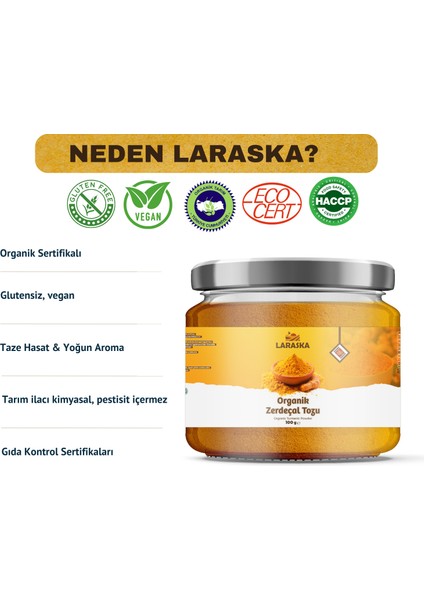 Organik Toz Zerdeçal- Organic Turmeric Powder - Turmeric Ground 100G fırsatları
