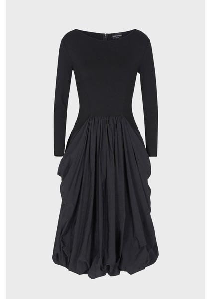 Slim Fit Kayık Yaka Pileli Midi Boy Elbise Bayan Elbise EW002782 AF12303 UC001 indirimleri