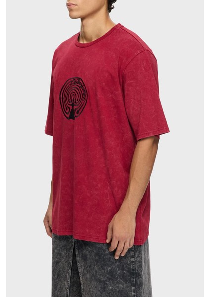 Pamuklu Oversize Fit Bisiklet Yaka Logolu T Shirt Erkek T Shirt LB25FWTURMUOT