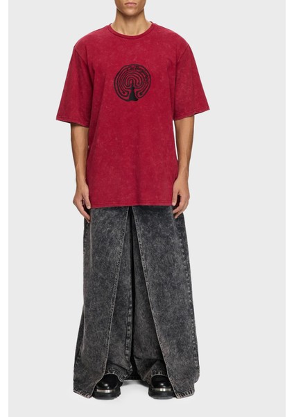 Pamuklu Oversize Fit Bisiklet Yaka Logolu T Shirt Erkek T Shirt LB25FWTURMUOT fiyatları