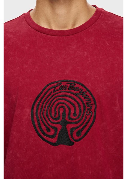 Pamuklu Oversize Fit Bisiklet Yaka Logolu T Shirt Erkek T Shirt LB25FWTURMUOT