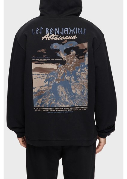 Sırt Baskılı Pamuklu Relaxed Fit Kapüşonlu Sweat Erkek Sweat LB25FWTURMUHD modelleri