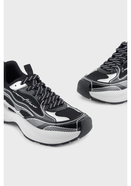 Logolu Metalik Detaylı Kalın Taban Sneaker Ayakkabı Bayan Ayakkabı EW003056 AF19766 MC372 fırsatları