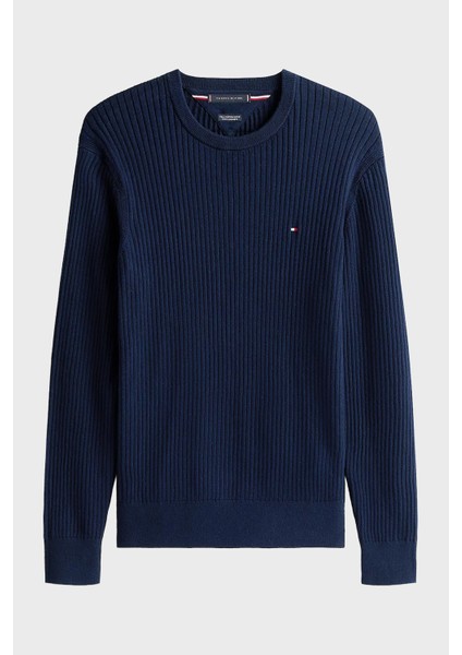 Pamuk ve Kaşmir Karışımlı Regular Fit Bisiklet Yaka Kazak Erkek Kazak MW0MW40449 Dw5 indirimleri