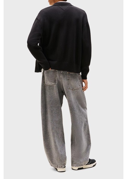 Logolu % 100 Pamuk Relaxed Fit Gömlek Yaka Örme Sweat Erkek Sweat DM0DM22106 Bds modelleri