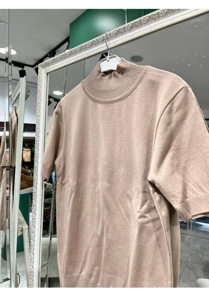 Beys Desıgn Kısa Kollu Triko Içlik - Camel