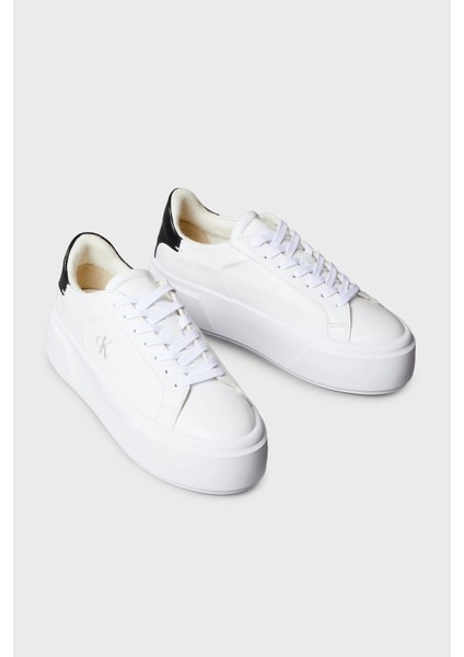 Deri Logolu Platform Sneaker Ayakkabı YW0YW0192801W Bayan Ayakkabı YW0YW01928 01W modelleri