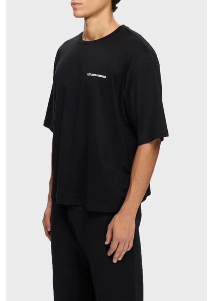 Sırt Baskılı Pamuklu Oversize Fit Bisiklet Yaka T Shirt Erkek T Shirt LB25FWTURMUOT