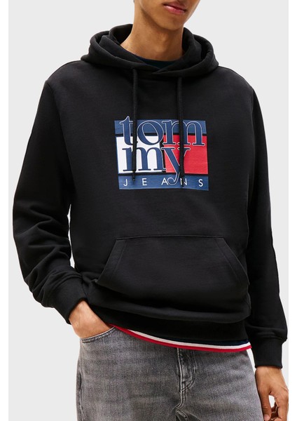 Logolu % 100 Pamuk Regular Fit Kapüşonlu Sweat Erkek Sweat DM0DM22092 Bds