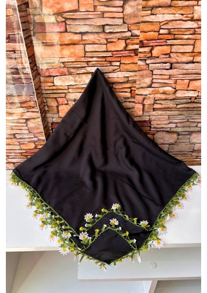 Anne-Kadın Papatya Oyalı El Işi Eşarp Tülbent Yazma Çeyiz fiyatları