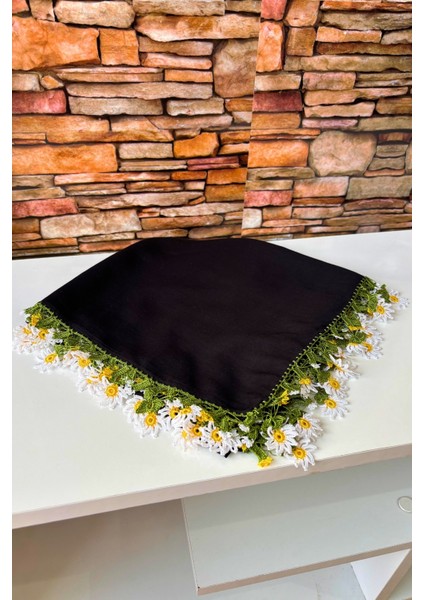 Anne-Kadın Papatya Oyalı El Işi Eşarp Tülbent Yazma Çeyiz modelleri