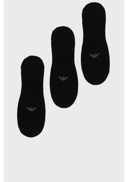 Logolu Streç Pamuklu 3 Pack Babet Çorap Erkek Çorap EM000548 AF14446 MC061