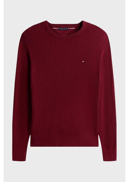 Pamuk ve Kaşmir Karışımlı Regular Fit Bisiklet Yaka Kazak Erkek Kazak MW0MW40449 Vlp indirimleri