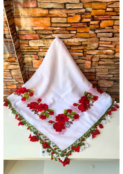 Anne-Kadın Oyalı El Işi Üzümlü Eşarp Tülbent Yazma modelleri