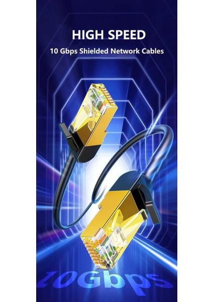 1 Metre RJ45 Kablo CAT7U/FTP Altın Kaplama Korumalı 10GB/SN 600 Mhz Zırhlı Utp Ağ Lan Ethernet Kablosu 1mt Xbox Ps 2/3/4/5 RJ45 Patch Kablosu
