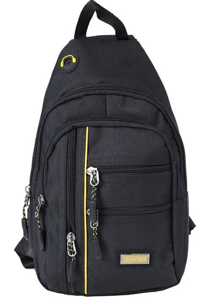 3473 Erkek Lüks Siyah Renk Bol Bölmeli Çapraz Çanta