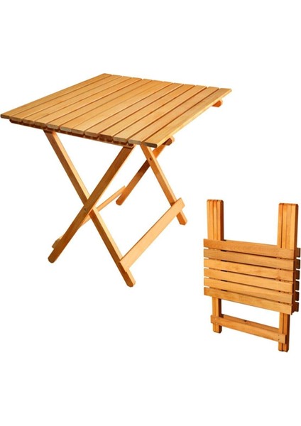 Dekoratif Ahşap Katlanır Piknik ve Balkon Masası 70x60 cm Taşınabilir Tasarım modelleri
