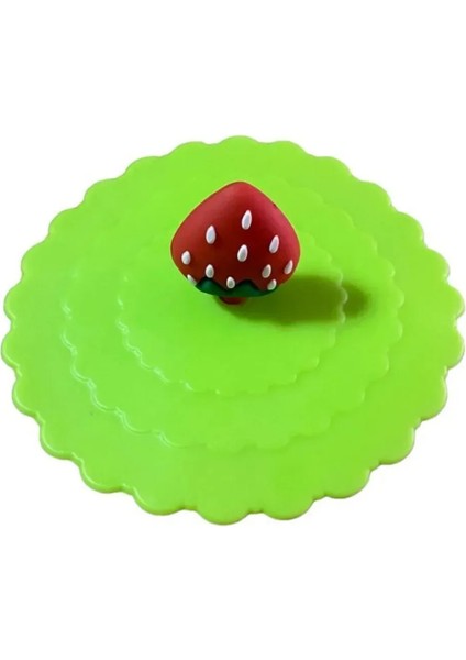 6'lı Silikon Meyve Bitki Hayvan Figürlü Kupa-Bardak Kapağı Seti-Toz Geçirmez Bardak Kapağı Kupa